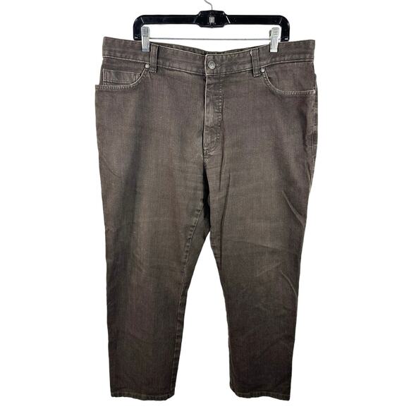 Ermenegildo Zegna Mens Jeans Brown Straight Leg Size 40x28 Casual Fall